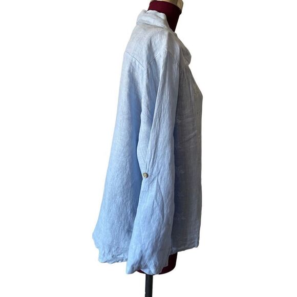 NWT Charlie B Linen Stars Embroidered Button Front Top size L - Picture 11 of 13